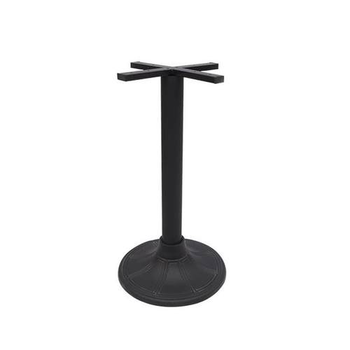 厂家批发圆桌脚台脚快餐酒吧桌台脚餐五金桌架黑色圆形铸铁台架