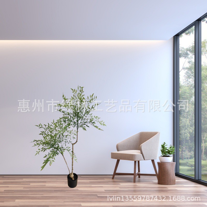 仿真南天竹网红室内盆栽假绿植盆栽仿真树落地批发批发仿真绿