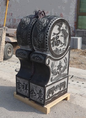 热销石雕门墩青石石墩抱鼓石一对新中式石鼓招财别墅庭院仿古门口