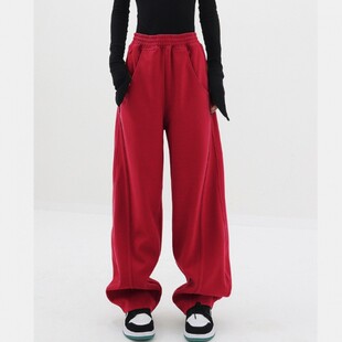 阔腿裤 休闲运动卫裤 休闲裤 加厚香蕉裤 女2023秋冬新款 美式