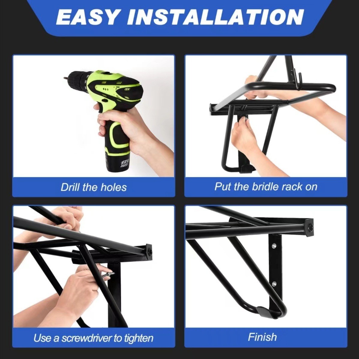 壁挂鞍架马鞍架可折叠收纳鞍架马术用品马鞍马具收纳架