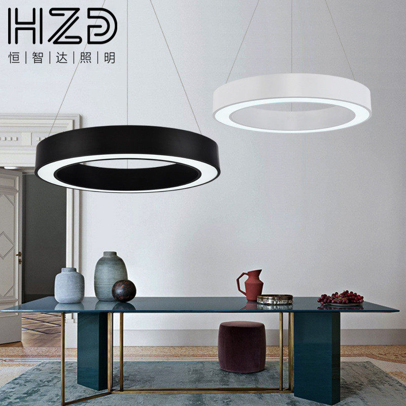 环简约led商照园中山吊灯吸顶园形吊灯酒店大堂工程环形吊灯