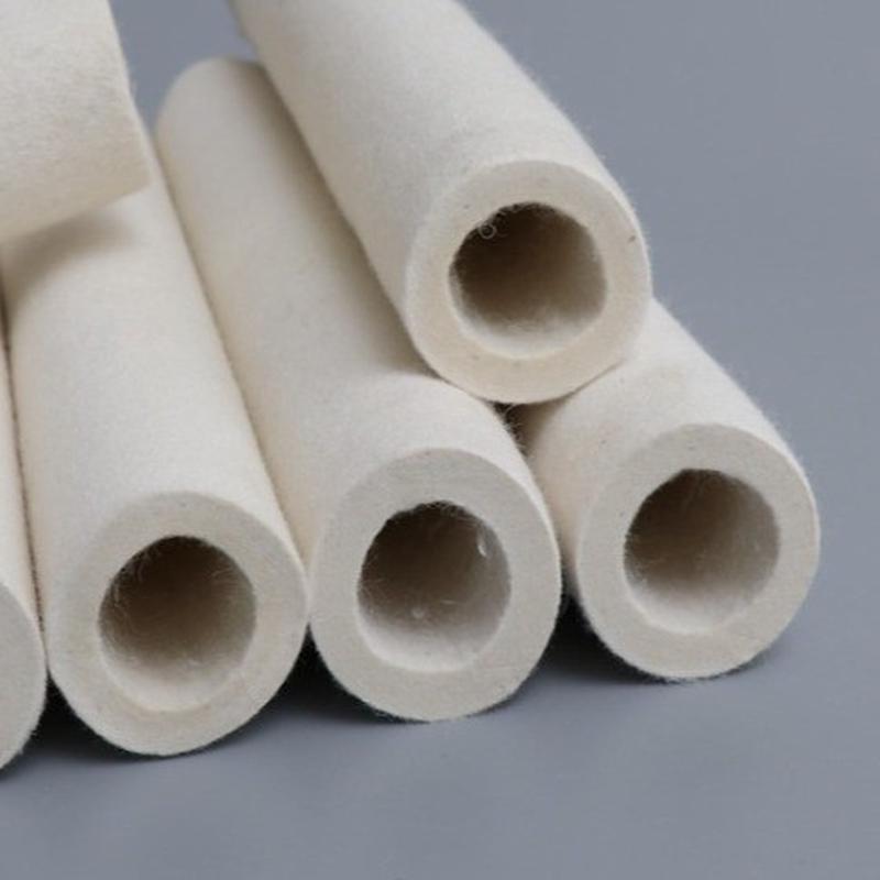 厂家供应圆柱羊毛毡滚筒抛光加厚滤芯羊毛毡无缝滤芯密封毛毡筒