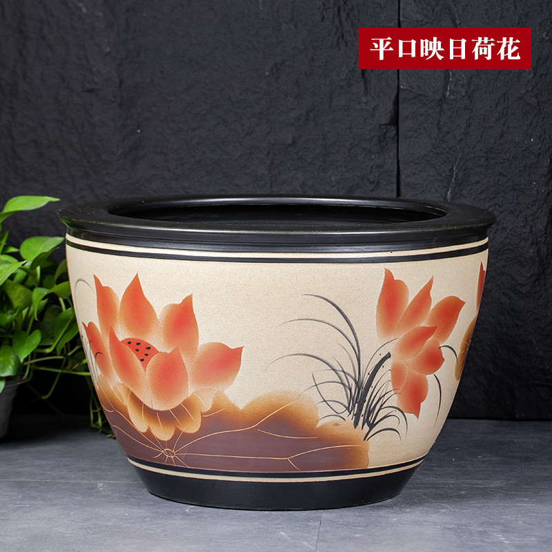 景德镇陶瓷庭院金鱼缸特大号锦鲤门海大型睡莲缸荷花缸老式大水缸