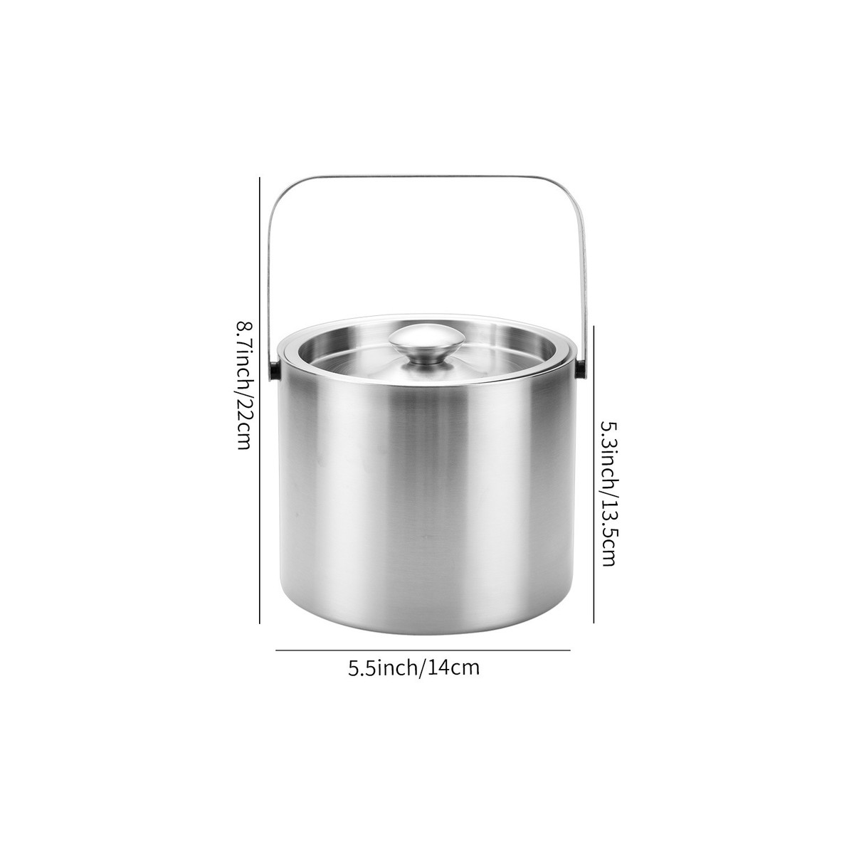 304不锈钢冰桶桶3夸脱便携控温冰粒双层保温冰块冰水桶酒吧桶