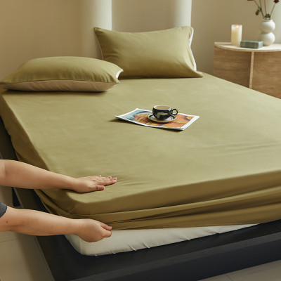 秋冬纯色加厚100s家用磨毛单件床单简约1.5m1.8m防滑床笠柔软全棉