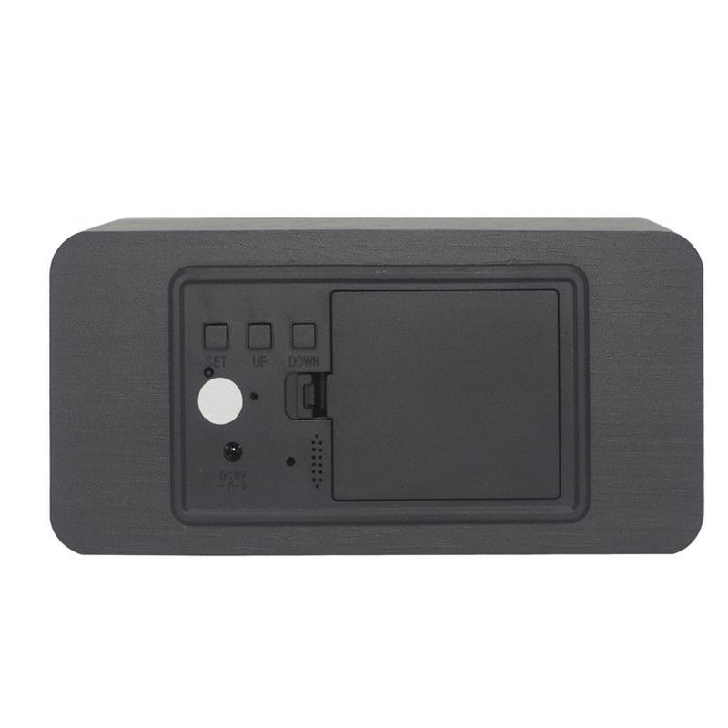 木质卧室饰品创意家居led数码万年历木头钟电子日历闹钟