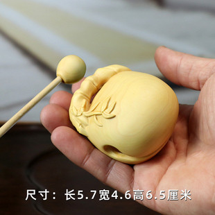 黄杨木雕竹节木质节节高升木鱼随身携带手把件打击乐器佛系念摆件