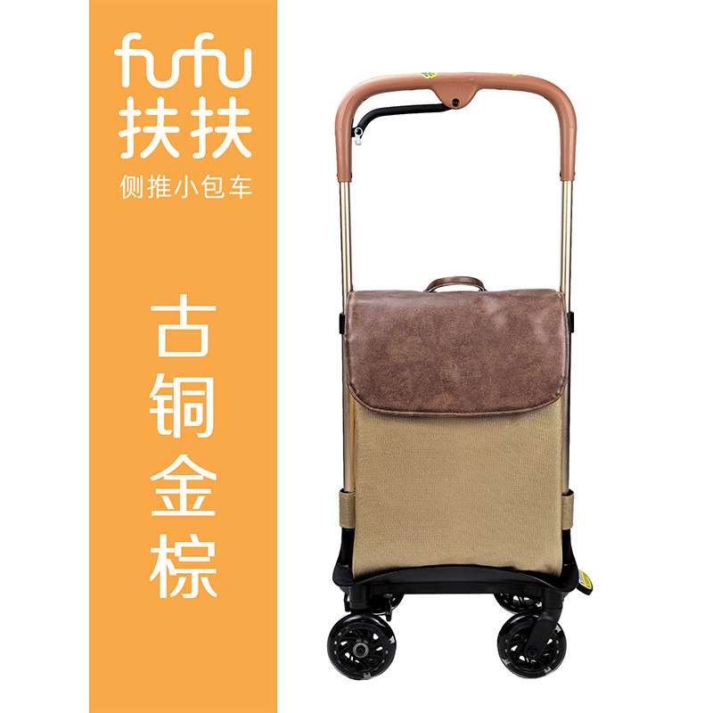 步丁散步购物手推车老人旅行拉杆伸缩便携刹车助行扶手行李箱