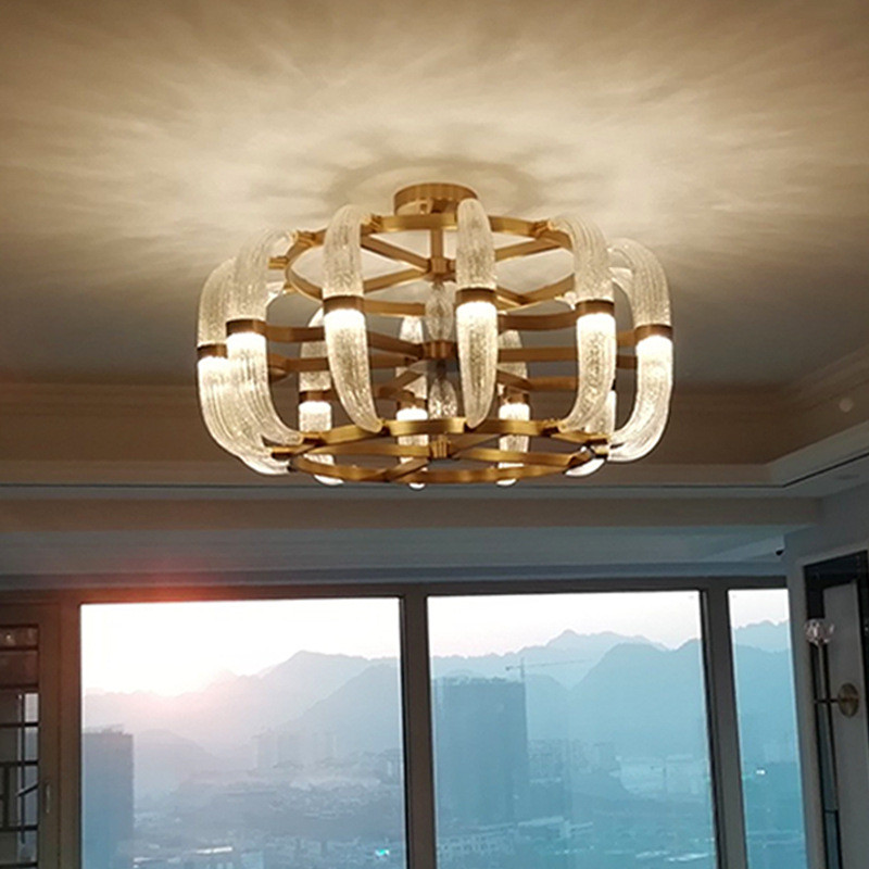 设计师创意牛角客厅吊灯餐厅水晶灯卧室现代简约轻奢复式楼梯灯具