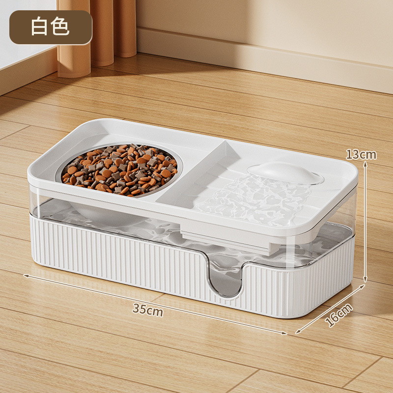 猫咪喂食饮水一体机自动过滤循环大容量饮水器不锈钢食碗宠物用品