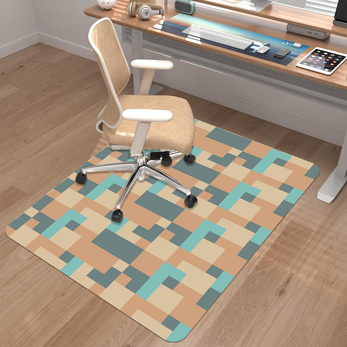 pvc办公椅垫转椅地垫保护垫 办公室电脑椅垫  印花防滑防刮地面