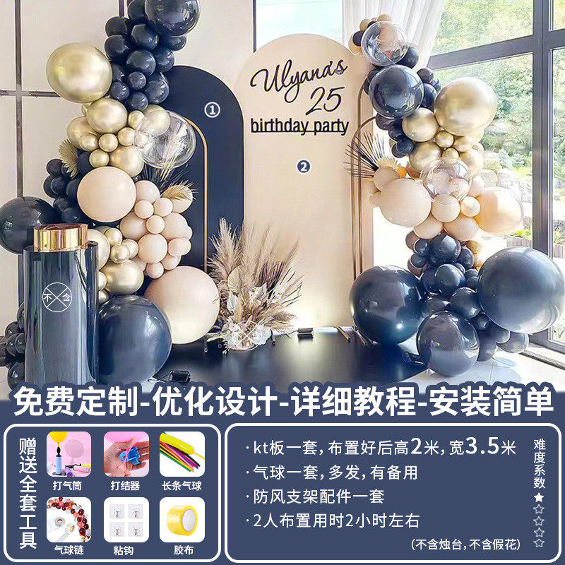 生日布置成人礼18岁女神男神网红高级ins气球派对背景墙装饰kt板