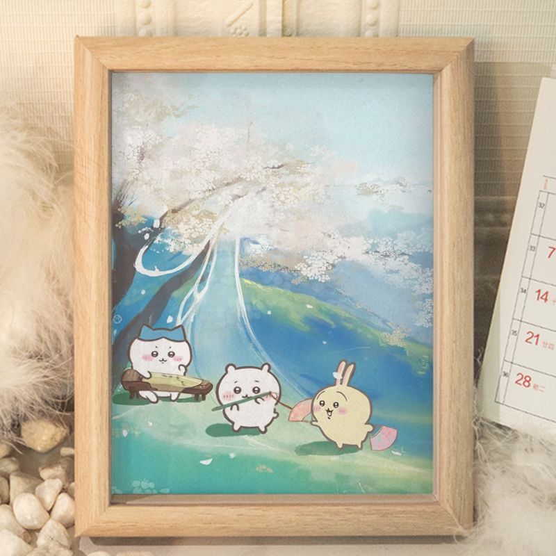 乌萨奇古风春游摆台相框数字油画趣味挂墙摆件饰品装饰画礼物d304