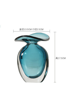 轻奢创意异形琉璃插花器样板房餐桌饰品客厅软装插花玻璃花瓶摆件