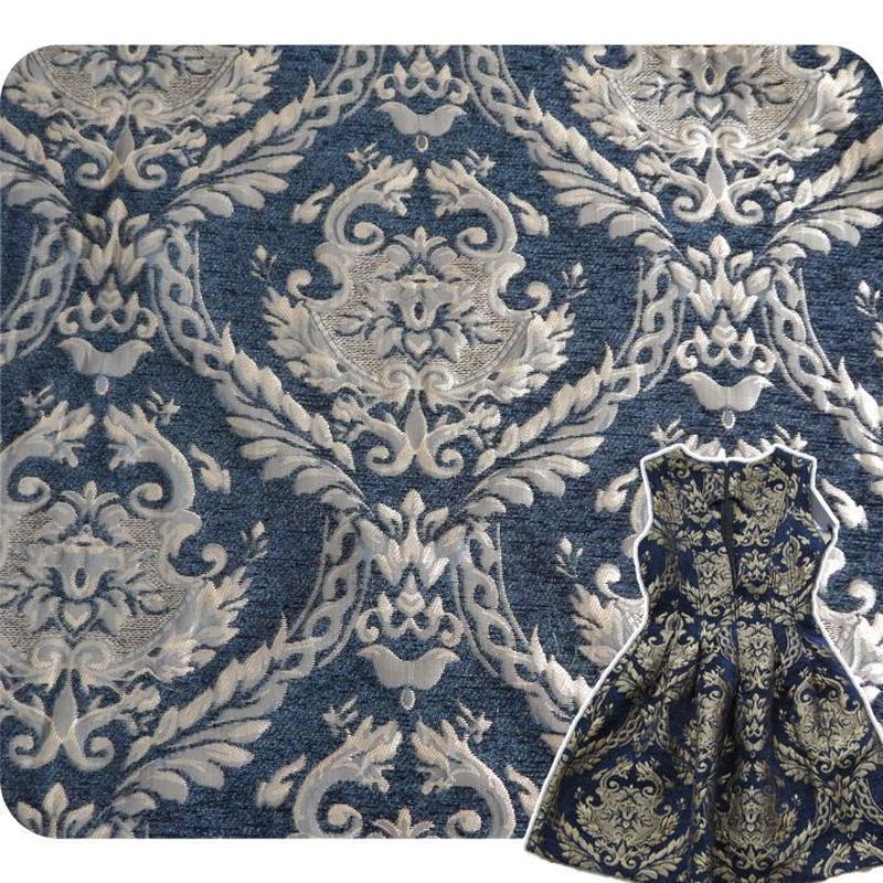 时尚多色可选织锦金宫廷风格设计雪尼尔提花高档面料服装