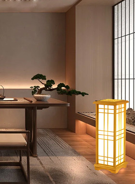 原木落地灯日式艺客厅韩式卧室简约新中庭院台灯婚庆路引木酒店灯