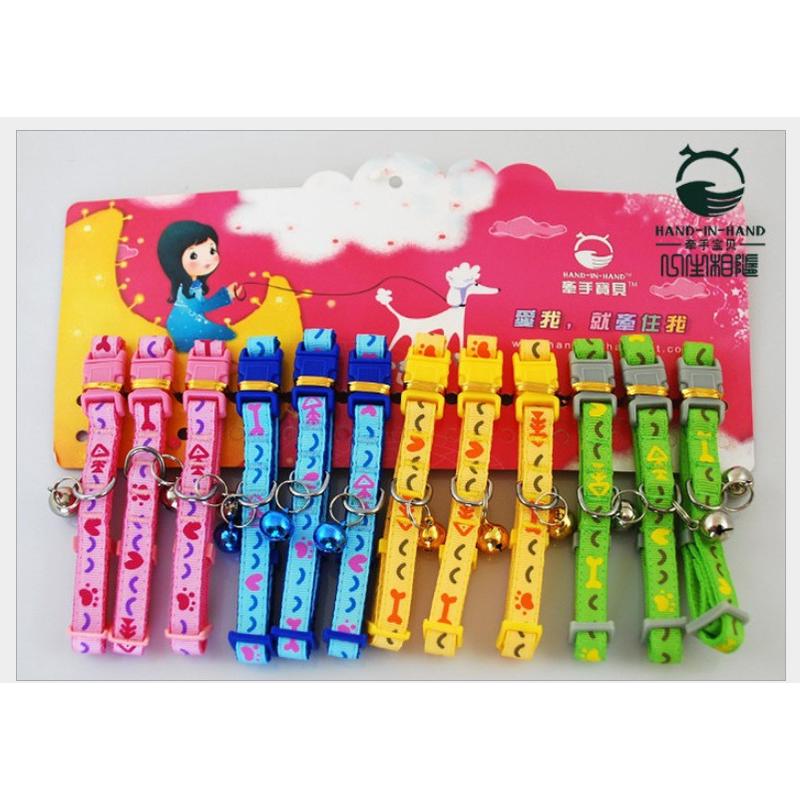 牵手宝贝1.0厘米坚猫咪扣宠物颈圈一板12条售，反光幼犬用