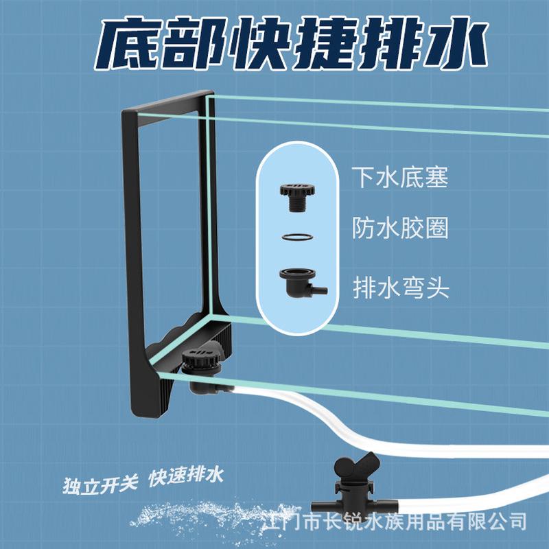 热销超白玻璃乌龟缸底部排水带晒台养乌龟专用缸龟缸生态