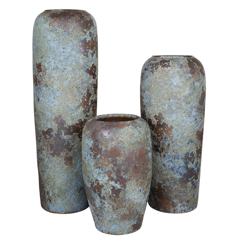 景德镇手工落地大号瓷罐粗陶插干支餐厅酒店摆设花瓶复古盆坛子缸