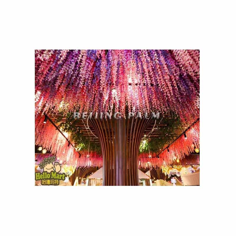 天花板装饰紫藤花仿真垂藤婚礼仿真花植物垂藤树室内紫藤花树仿真