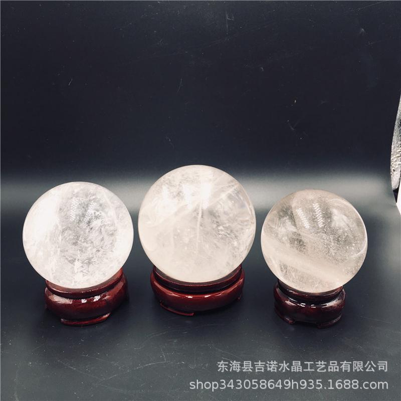 吉诺水晶厂家居家白水晶球摆件白水晶球办公室批发摆件装饰品