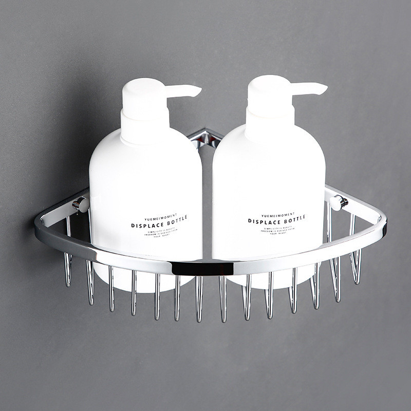 热销哥式gothic实心全铜卫生间三角置物架创意三角篮网篮浴室五金