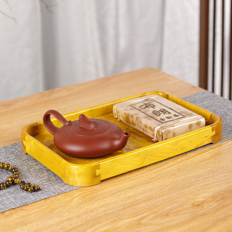 金丝楠木禅意红木茶盘小号家用小茶海干泡茶盘茶台实木托盘文承盘