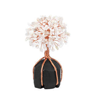 水晶树石头碎石绕线能量摆件七色碎石树小树水晶摆饰厂家批发