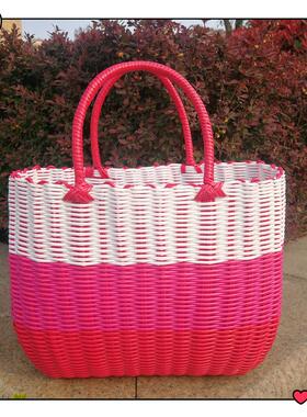 21n菜篮子手提篮大容量洗澡篮编织篮塑料采摘篮宠物篮子户外野餐