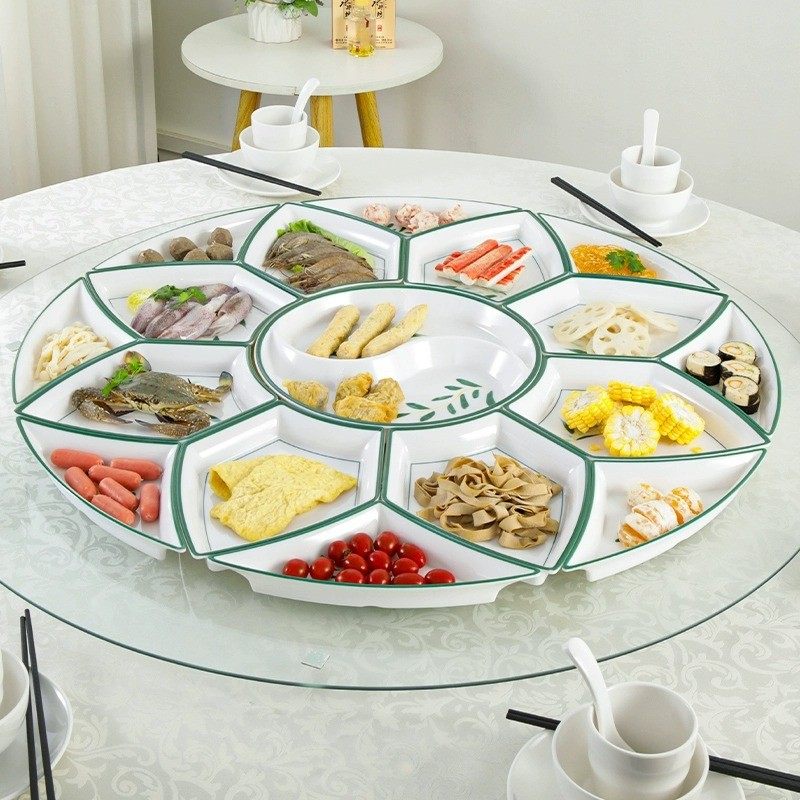 热销密胺拼盘餐具组合碗碟套装创意菜盘子火锅团圆圆桌年夜饭聚会,餐饮具,餐用托盘,淘宝优惠券,粉丝福利购,淘宝优惠卷