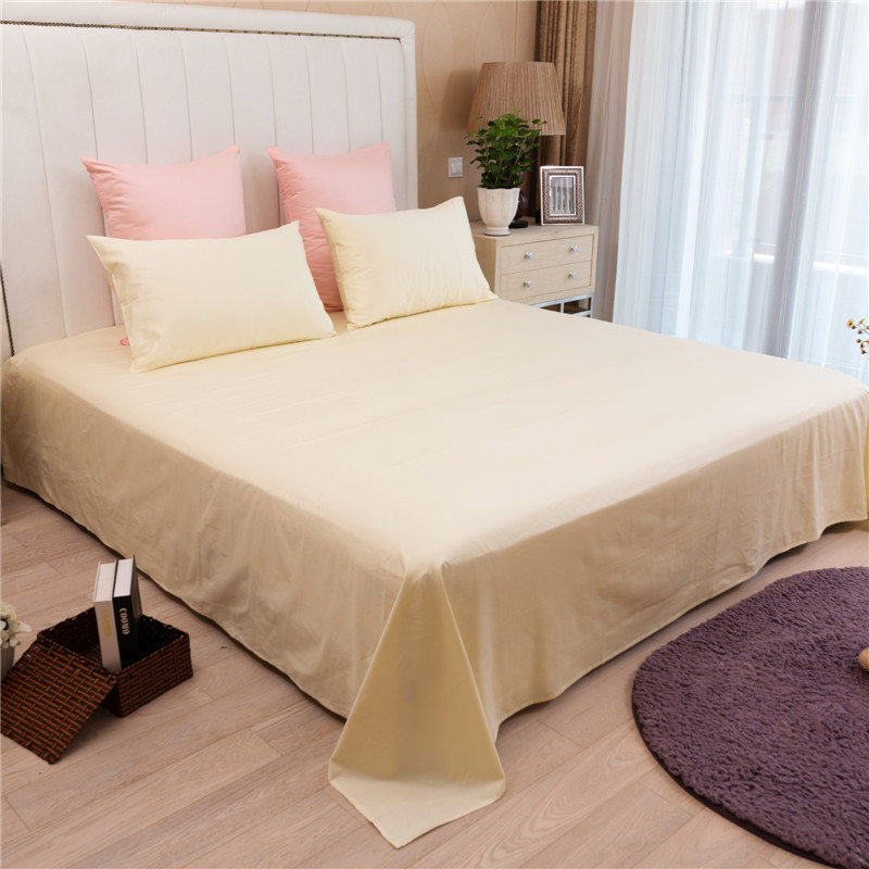 jih3批发床盖纯色素色60支单人双人睡单特大床单单件