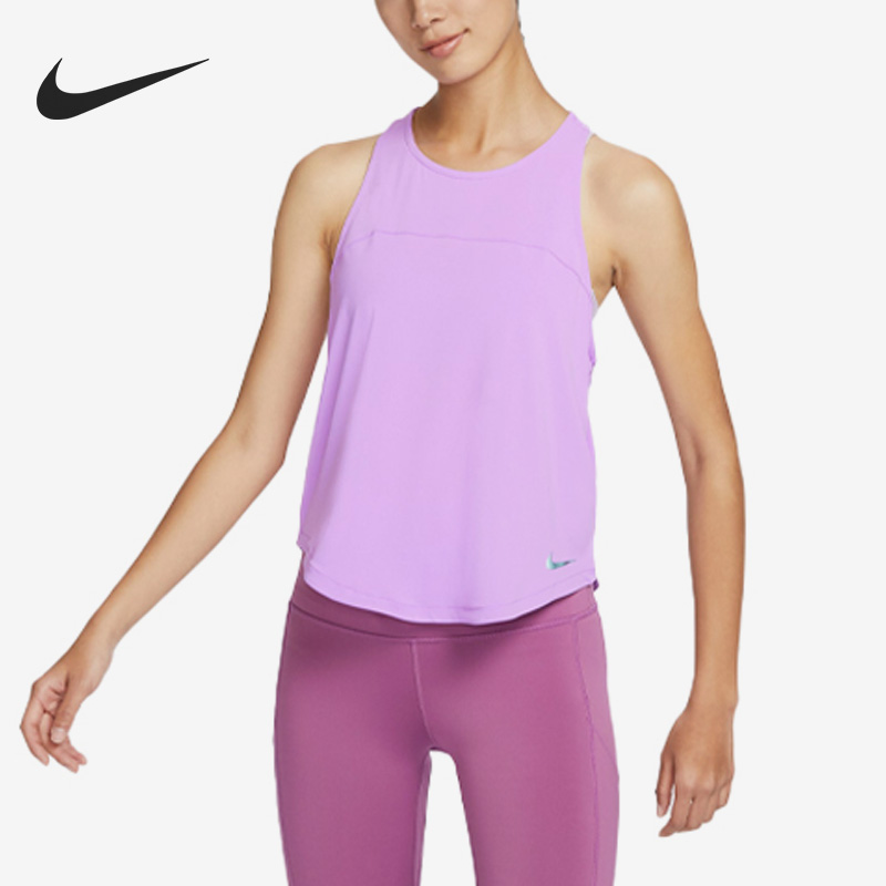 Nike/耐克正品DRI-FIT女子跑步夏新款运动背心T恤DX0277-532