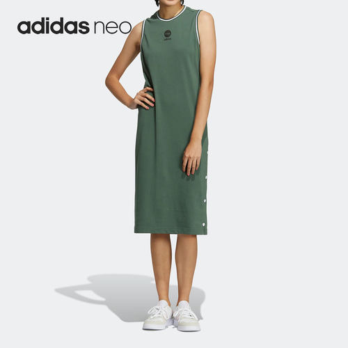 Adidas/阿迪达斯正品 Neo女子舒适透气针织圆领无袖连衣裙 HN0015