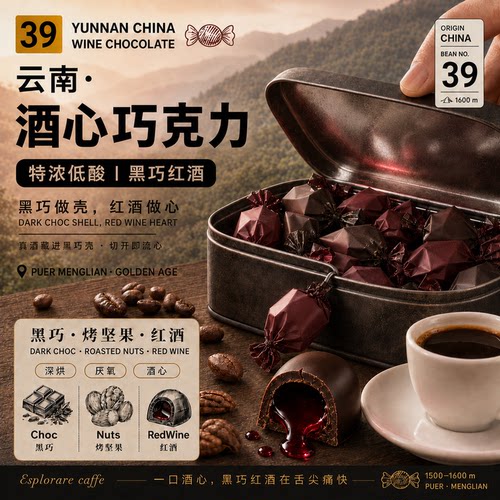 云南·酒心巧克力·黄金时代庄园·深烘 意式特浓/SOE/手冲咖啡豆