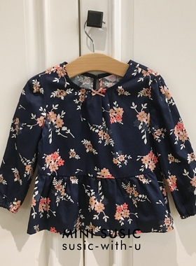 1-5岁minisusic女童碎花梭织棉上衣