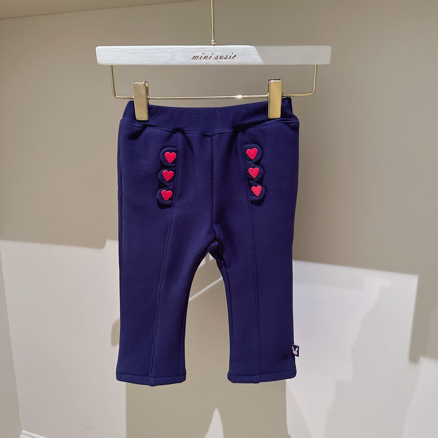 包邮1.5-2法系女宝稻家藏蓝双排粉爱心加绒修身长裤,童装/婴儿装/亲子装,裤子,淘宝优惠券,粉丝福利购,淘宝优惠卷