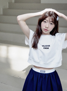 135-·155韩系潮童BJ白色宽松版字母短袖上衣