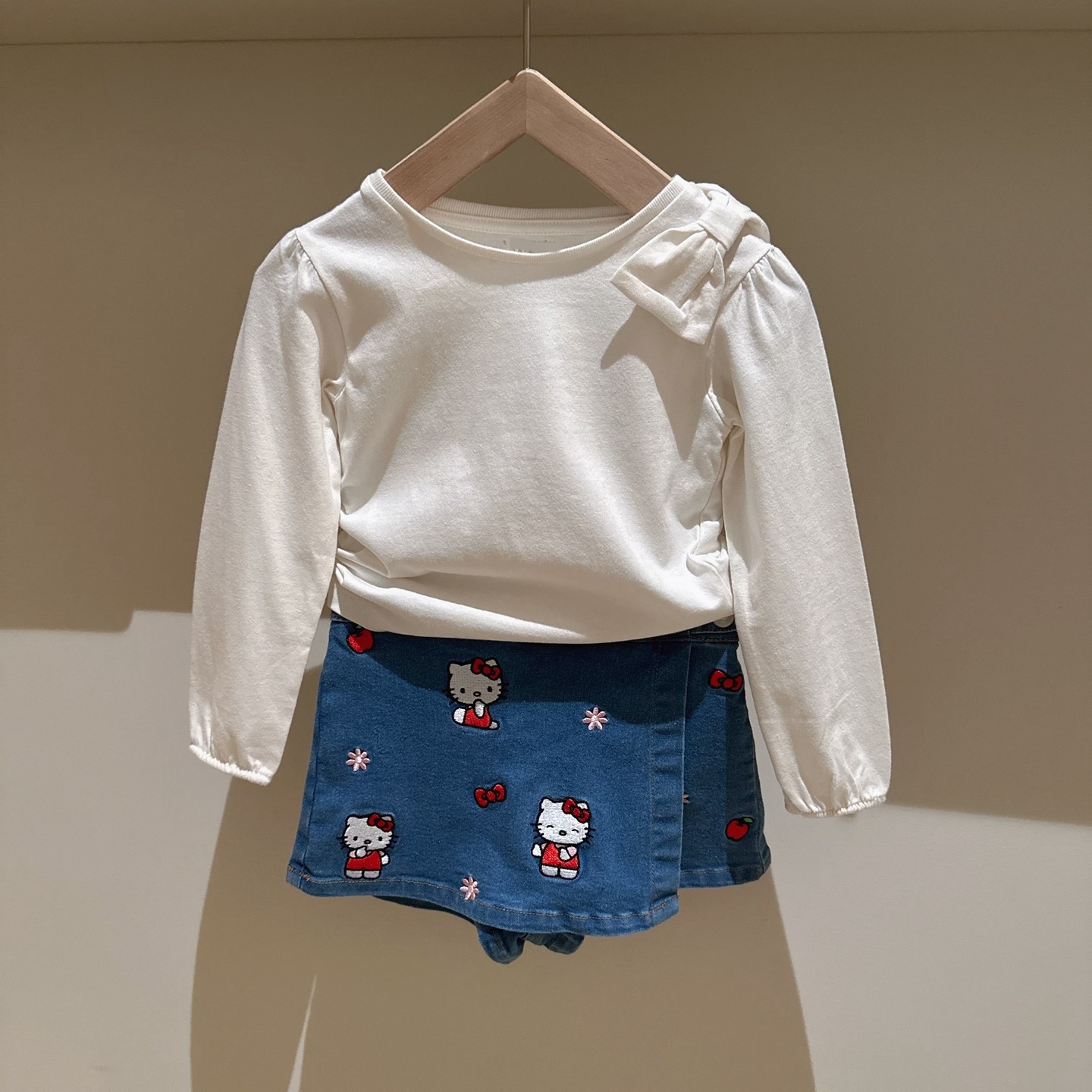 3-14法系VB女童单肩蝴蝶结纯棉长袖T恤,童装/婴儿装/亲子装,T恤,淘宝优惠券,粉丝福利购,淘宝优惠卷