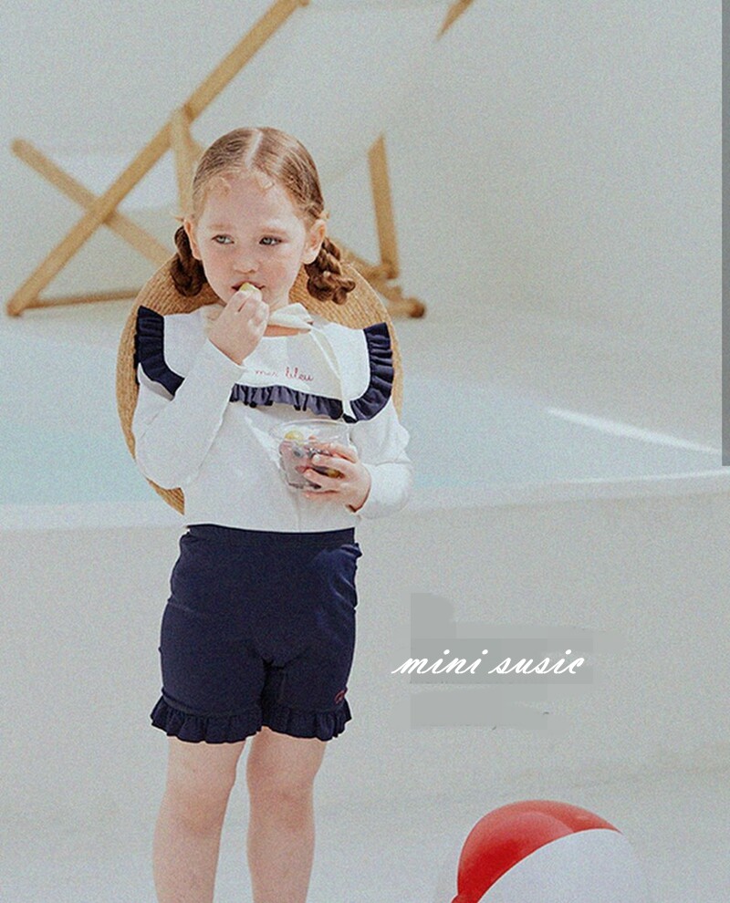 韩系潮童rj女童长袖泳衣 泳裤(分开拍)