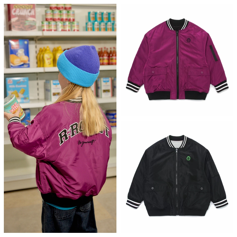 110-165韩系男女童两色双面穿夹薄棉夹克外套