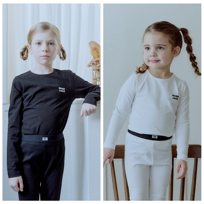 100-145韩系潮童RJ两色字母圆领单面拉架纯棉家居服（分开拍）