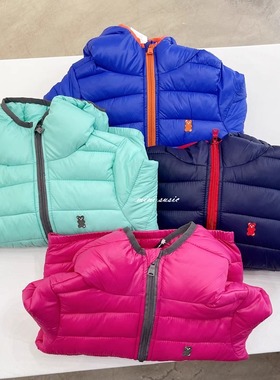 包邮110-150韩系男女童四色包边薄棉衣外套