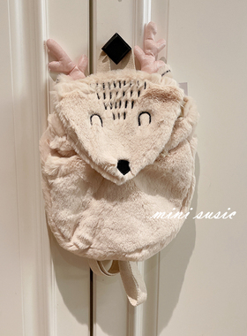 秋冬好入！minisusic欧美系百搭毛绒小鹿圣诞双肩背包