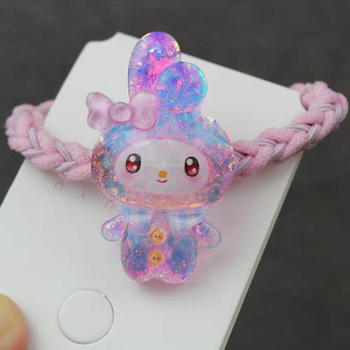 透亮切面大号三丽鸥儿童小女孩发绳编织头绳扎头发橡皮筋高弹马尾