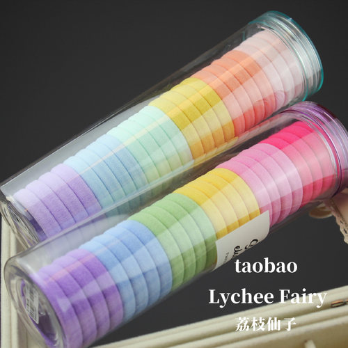 高品质彩色发圈高弹力耐用发绳女孩少女扎头发马尾皮筋头绳24根装