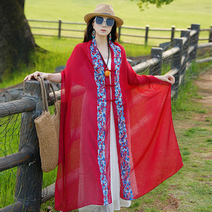 宫佩coco小苏民族风围巾披肩外搭女新疆草原沙漠旅游穿搭旅游丝巾