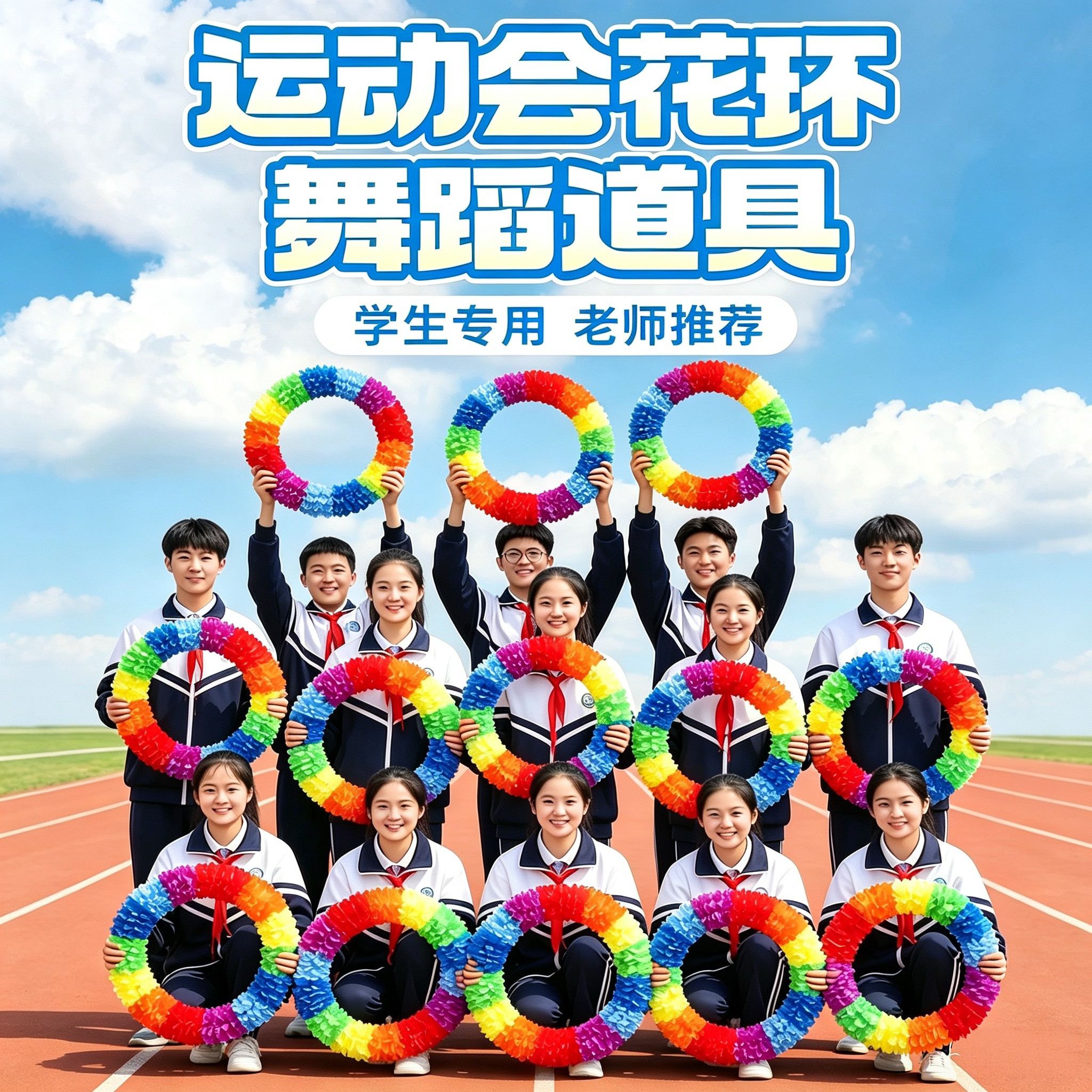运动会入场开幕式加密硬圈钢丝方阵幼儿园晨操舞蹈器械操道具花环