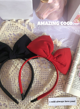 魔女宅急便可爱立体大红色蝴蝶结发箍简约发带发饰森女系
