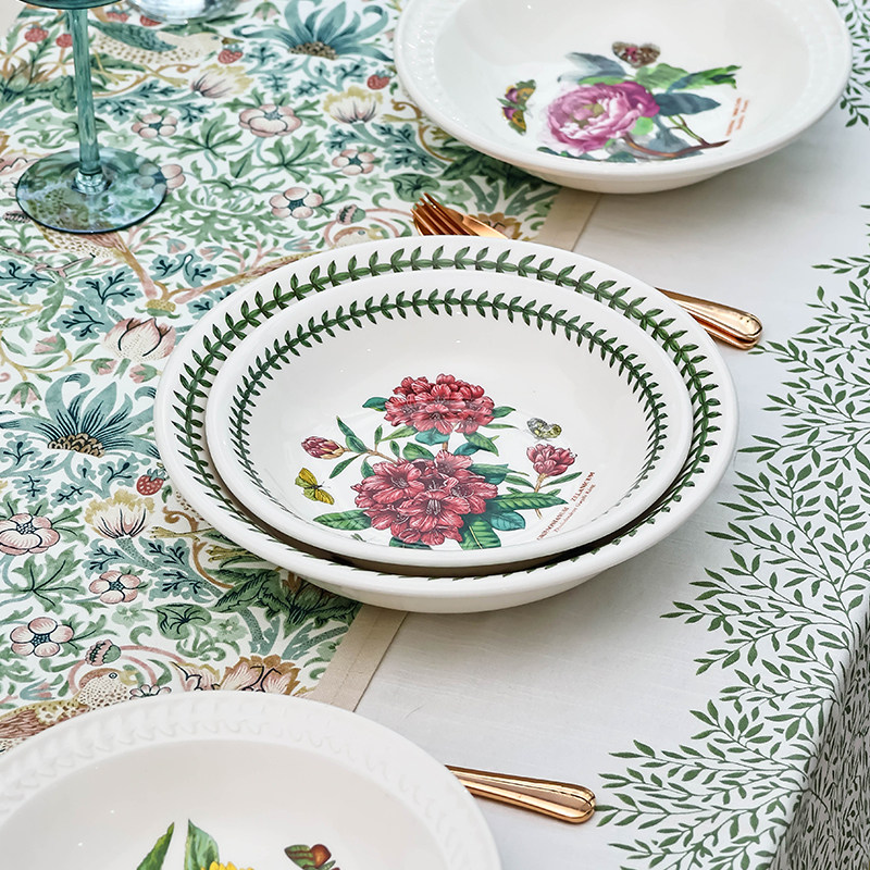 英国Portmeirion波特美林花草园系列深盘花朵点心盘意面碗餐具